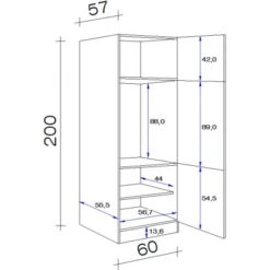 Flex-Well Exclusiv Geräteumbauschrank Capri 60 Cm Schwarz Matt-Endgrain Oak -Grohe Store 047584070148 4051 VM GIT60