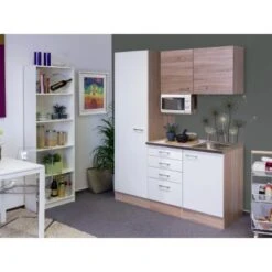 Flex-Well Singleküche 150 Cm Florida Weiß-Sonoma Eich