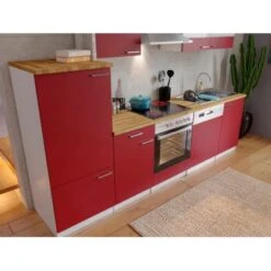 Respekta Economy Küchenzeile KB280WRC 280 Cm Rot-Weiß -Grohe Store 1381 4384 neu KB280WRCG 03