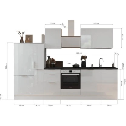 Respekta Selection Küchenzeile Elisabeth RS310WWH 310 Cm Weiß 3 Respekta Selection Küchenzeile Elisabeth RS310WWH 310 Cm Weiß – Bild 3