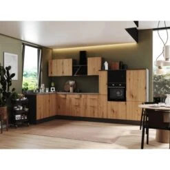 Respekta Selection Winkelküche Elisabeth RSL370HGAH 370 Cm Artisan Eiche Nb-Grau