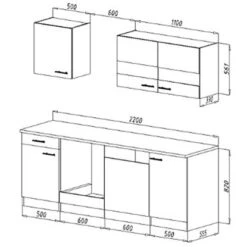 Respekta Economy Küchenzeile KB220ESSSC 220 Cm Schwarz-Eiche Sägerau Glänzend 15 Respekta Economy Küchenzeile KB220ESSSC 220 Cm Schwarz-Eiche Sägerau Glänzend -Grohe Store 1711894 KB220ESSSC 03