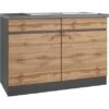 Held Möbel Spülenunterschrank Turin 120 Cm Mit 2 Türen Wotaneiche/Graphit