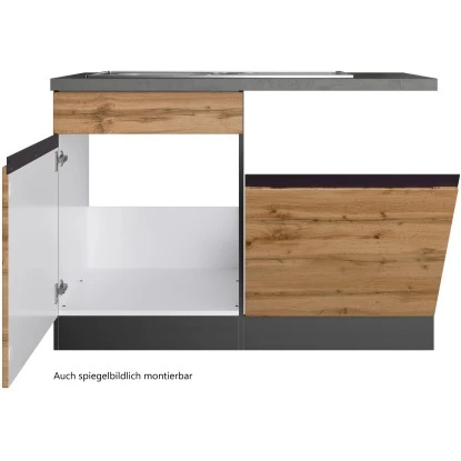 Held Möbel Spülenunterschrank Turin 120 Cm Mit GSP-Blende Wotaneiche/Graphit 3 Held Möbel Spülenunterschrank Turin 120 Cm Mit GSP-Blende Wotaneiche/Graphit – Bild 3