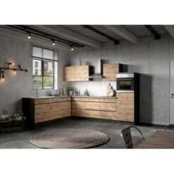 Held Möbel Küchen-Eckschrank Turin 120 Cm Wotaneiche/Graphit -Grohe Store 189465 11016600 AB 14 1