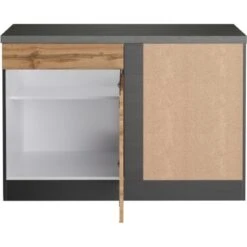 Held Möbel Küchen-Eckschrank Turin 120 Cm Wotaneiche/Graphit -Grohe Store 189465 11016600 S 02 1