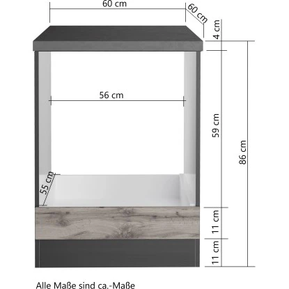 Held Möbel Herdumbauschrank Turin 60 Cm Wotaneiche/Graphit 4 Held Möbel Herdumbauschrank Turin 60 Cm Wotaneiche/Graphit – Bild 4