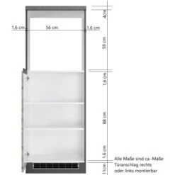 Held Möbel Ofenumbauschrank Turin 60 Cm Graphit/Wotaneiche -Grohe Store 189537 11016600 VM 08
