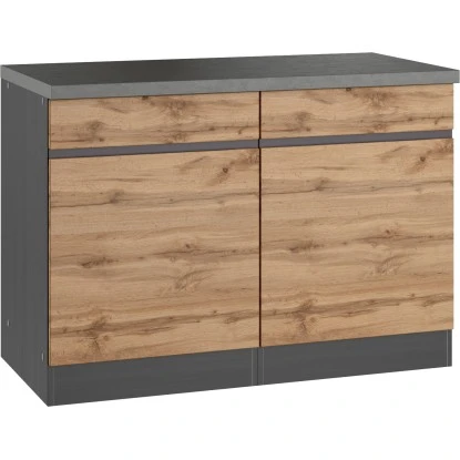 Held Möbel Küchenunterschrank Turin 120 Cm Wotaneiche/Graphit 1 Held Möbel Küchenunterschrank Turin 120 Cm Wotaneiche/Graphit