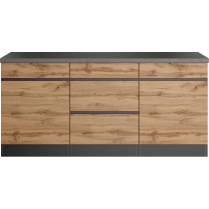 Held Möbel Küchenunterschrank Turin 180 Cm Wotaneiche/Graphit 2 Held Möbel Küchenunterschrank Turin 180 Cm Wotaneiche/Graphit – Bild 2
