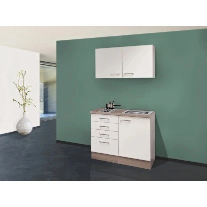 Flex-Well Exclusiv Miniküche Eico 100 Cm Magnolienweiß-Tennessee Eiche 1 Flex-Well Exclusiv Miniküche Eico 100 Cm Magnolienweiß-Tennessee Eiche