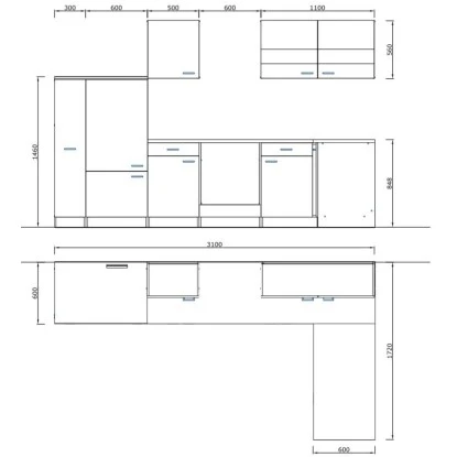 Respekta Winkelküche KBL310WWCG 310 X 172 Cm Weiß-Butcher Nussbaum 5 Respekta Winkelküche KBL310WWCG 310 X 172 Cm Weiß-Butcher Nussbaum – Bild 5
