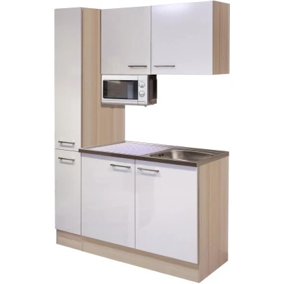 Flex-Well Singleküche 130 Cm Abaco Perlmutt Glänzend-Akazie 2 Flex-Well Singleküche 130 Cm Abaco Perlmutt Glänzend-Akazie – Bild 2