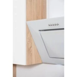 Respekta Küchenzeile GLRP370HESW Grifflos 370 Cm Weiß Hochglanz-Sonoma Eiche -Grohe Store 22020 Detailbild HaubeWei2