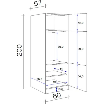 Flex-Well Exclusiv Geräteumbauschrank Abaco 60 Cm Perlmutt Glänzend-Akazie 2 Flex-Well Exclusiv Geräteumbauschrank Abaco 60 Cm Perlmutt Glänzend-Akazie – Bild 2
