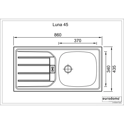 Eurodomo Einbauspüle Luna 86 Cm Edelstahl 2 Eurodomo Einbauspüle Luna 86 Cm Edelstahl – Bild 2