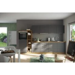 Held Möbel Küchenzeile 330 Cm Matt Grau-Wotaneiche -Grohe Store 2 11016600 1023.6293 3d 15