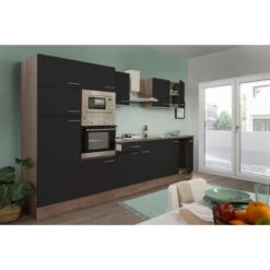 Respekta Küchenzeile KB330EYSMIGKE 330 Cm Schwarz-Eiche York Nachbildung -Grohe Store 384 122020 KB330EYSMIGKE 2