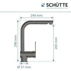 Schütte Spültischarmatur Mit Herausziehbarem Auslauf London Graphit Matt -Grohe Store 4008431000794 2759 8