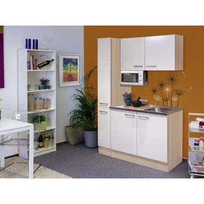 Flex-Well Singleküche 130 Cm Abaco Perlmutt Glänzend-Akazie 1 Flex-Well Singleküche 130 Cm Abaco Perlmutt Glänzend-Akazie