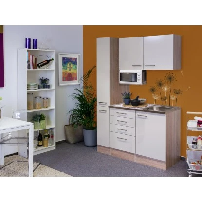 Flex-Well Singleküche 130 Cm Orlando Kaschmir Glanz-Sonoma Eiche 1 Flex-Well Singleküche 130 Cm Orlando Kaschmir Glanz-Sonoma Eiche