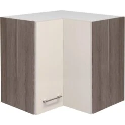 Flex-Well Exclusiv Eck-Hängeschrank Eico 60x60 Cm Magnolienweiß-Tennessee Eiche