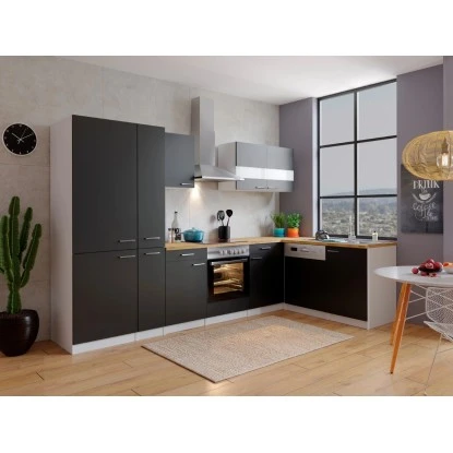 Respekta Winkelküche KBL310WSCGKEG 310 X 172 Cm Schwarz-Weiß-Butcher Nussbaum 1 Respekta Winkelküche KBL310WSCGKEG 310 X 172 Cm Schwarz-Weiß-Butcher Nussbaum