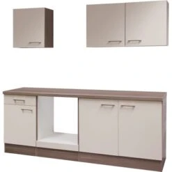 Flex-Well Küchenzeile 210 Cm Ohne E-Geräte Eico Magnolienweiß - Tennessee Eiche