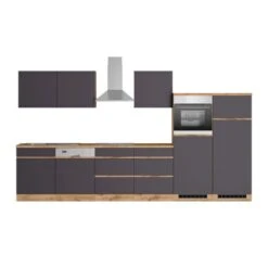 Held Möbel Küchenzeile Turin 360 Cm Graphit-Wotaneiche Mit E-Geräten -Grohe Store 4970 11016600 1126.6311 1a