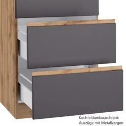 Held Möbel Küchenzeile Turin 360 Cm Graphit-Wotaneiche Mit E-Geräten -Grohe Store 4970 11016600 1126.6311 8a