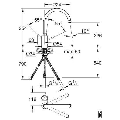 Grohe Einhand-Spültischbatterie Concetto Chrom 1/2" 2 Grohe Einhand-Spültischbatterie Concetto Chrom 1/2" – Bild 2