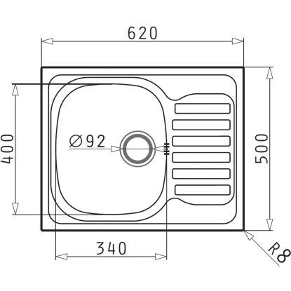 Pyramis Einbauspüle Derby 62 Cm X 50 Cm Edelstahl 2 Pyramis Einbauspüle Derby 62 Cm X 50 Cm Edelstahl – Bild 2