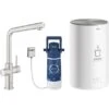 Grohe L-Auslauf Armatur Und Boiler Red Duo M-Size Supersteel