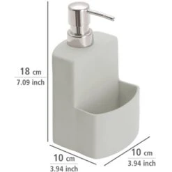 Wenko Spülmittelspender Festival Mit Griffiger Soft-Touch Oberfläche Grau -Grohe Store 548131 1068 03