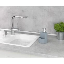 Wenko Spülmittelspender Festival Mit Griffiger Soft-Touch Oberfläche Grau -Grohe Store 548131 1068 06