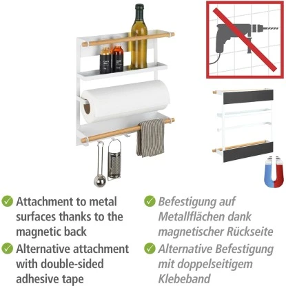 Wenko Küchenregal Magna Magnetisches Regal Zur Befestigung Ohne Bohren Weiß 4 Wenko Küchenregal Magna Magnetisches Regal Zur Befestigung Ohne Bohren Weiß – Bild 4
