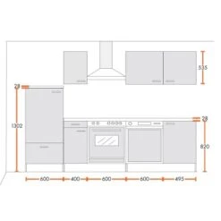 Menke Küchenzeile Classic 270 Cm Sonoma-Eiche Nachbildung -Grohe Store 5880315 4719 mkclmzf270pl