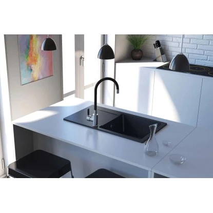 Miló Einbauspüle Granitverbundstoff Pukka 76 Graphit-Grau 2 Miló Einbauspüle Granitverbundstoff Pukka 76 Graphit-Grau – Bild 2