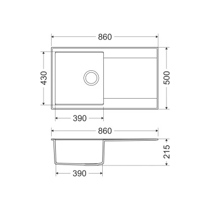 Miló Einbauspüle Granitverbundstoff Palladio 86 Sand 2 Miló Einbauspüle Granitverbundstoff Palladio 86 Sand – Bild 2