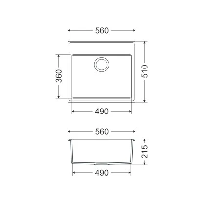 Miló Einbauspüle Granitverbundstoff Luxuria 56 Graphit 2 Miló Einbauspüle Granitverbundstoff Luxuria 56 Graphit – Bild 2