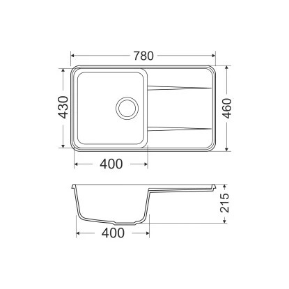 Miló Einbauspüle Granitverbundstoff Piu 78 Schwarz 2 Miló Einbauspüle Granitverbundstoff Piu 78 Schwarz – Bild 2