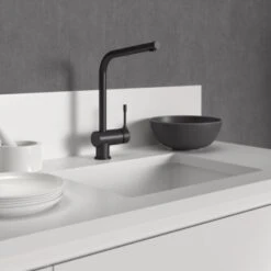 Ideal Standard Küchenarmatur Ceralook Hoher Auslauf Silk Black -Grohe Store 611292 3049 6