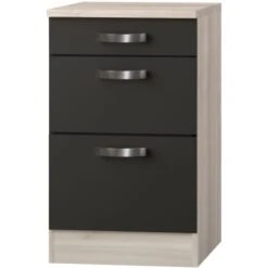 Optifit Unterschrank Faro220 50 Cm Anth. Akazie NB Inkl. 1 Schublade + 2 Auszüge