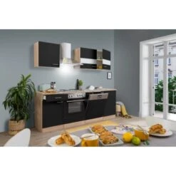 Respekta Küchenzeile KB220ESS 220 Cm Schwarz-Eiche Sägerau Nachbildung 14 Respekta Küchenzeile KB220ESS 220 Cm Schwarz-Eiche Sägerau Nachbildung -Grohe Store 6447627 KB220ESS 01