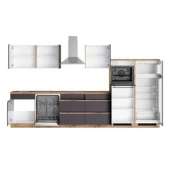 Held Möbel Küchenzeile Turin 360 Cm Graphit-Wotaneiche Mit E-Geräten -Grohe Store 64970 11016600 1126.6311 2