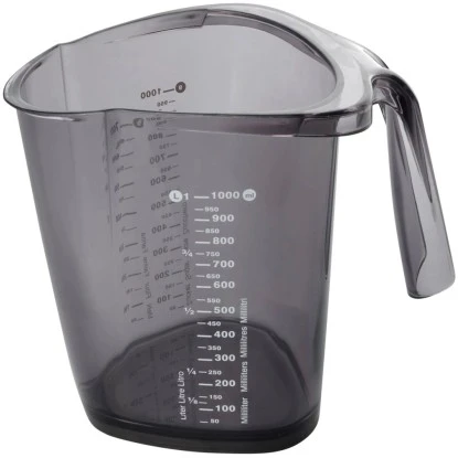 Dr. Oetker Messbecher 1 L Transparent-Grau 1 Dr. Oetker Messbecher 1 L Transparent-Grau