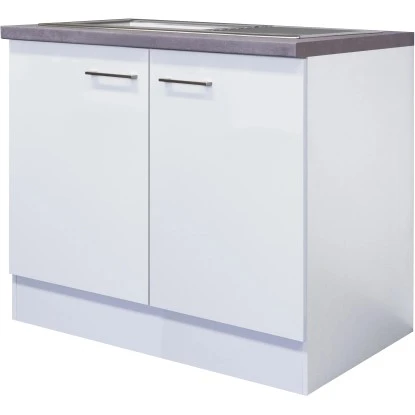 Flex-Well Exclusiv Spülenunterschrank Joelina 100 Cm Weiß 1 Flex-Well Exclusiv Spülenunterschrank Joelina 100 Cm Weiß