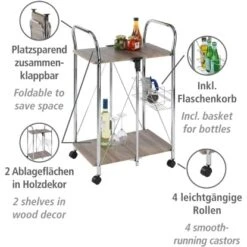 Wenko Servierwagen Liky Holzdekor Zusammenklappbar -Grohe Store 686865 1068 11