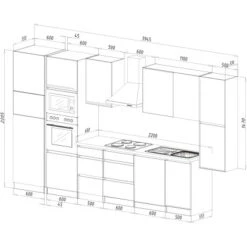 Respekta Premium Küchenzeile GLRP395HESWGKEOES Grifflos 395 Cm Weiß Eiche NB -Grohe Store 7014772 4384 9