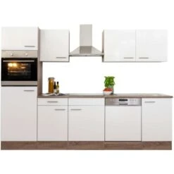 Respekta Küchenzeile Ohne E-Geräte 280 Cm Weiß Seidengl.-Eiche York -Grohe Store 7053788 4384 LBKB280EYW 04